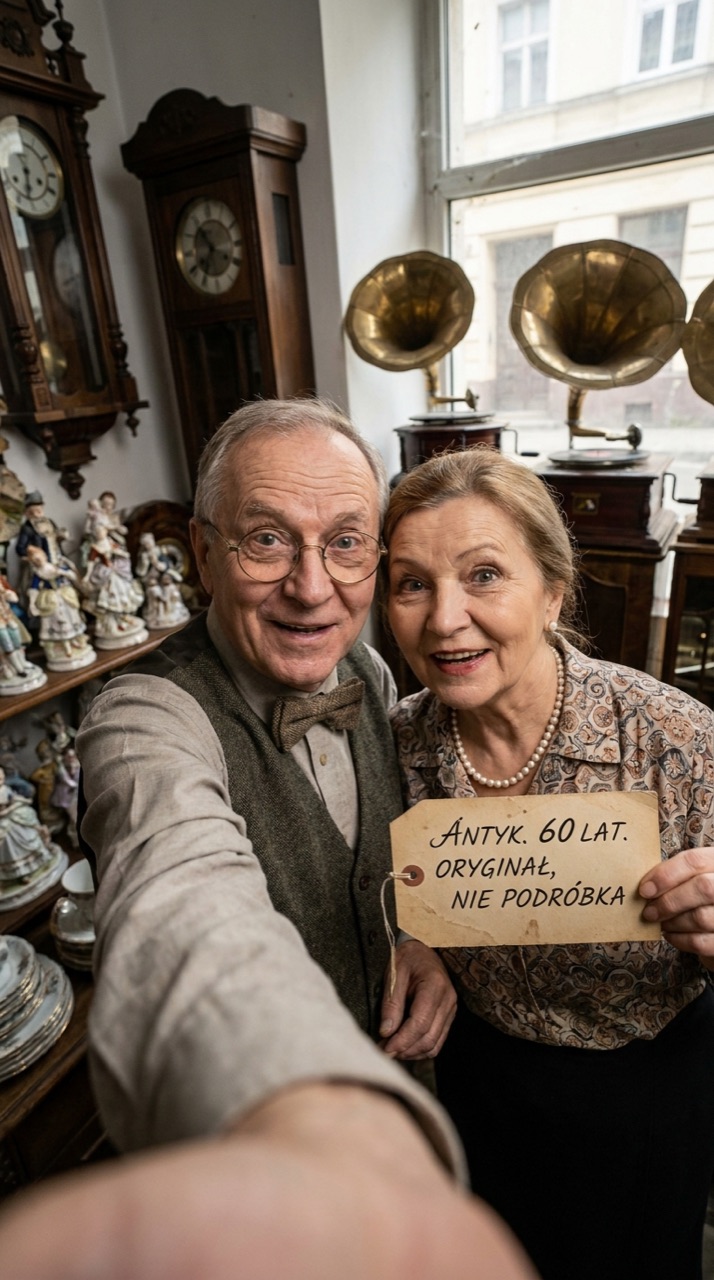 Antyk, oryginał — kadr z filmu z życzeniami