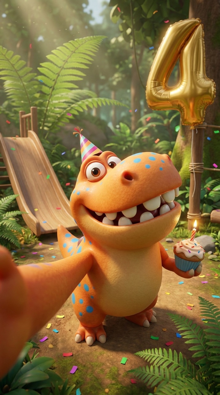 Dino Bombel — kadr z filmu z życzeniami