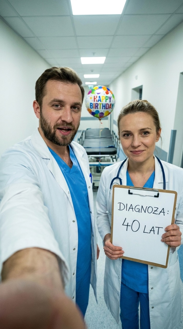 Lekarze — kadr z filmu z życzeniami