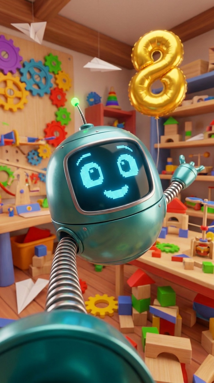 Robot Bzyk — kadr z filmu z życzeniami